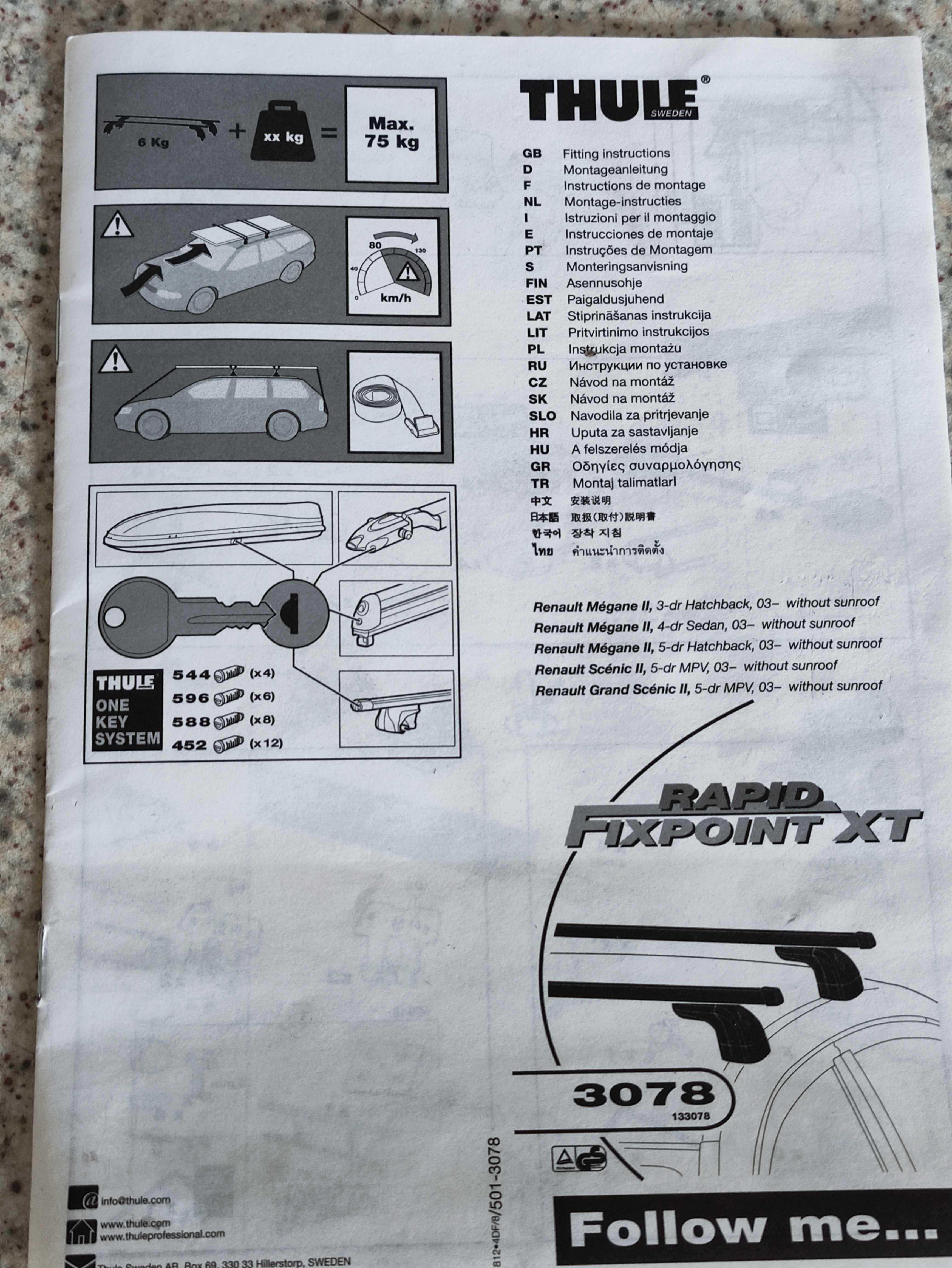 Bagażnik DACHOWY Thule Renault Scenic megane