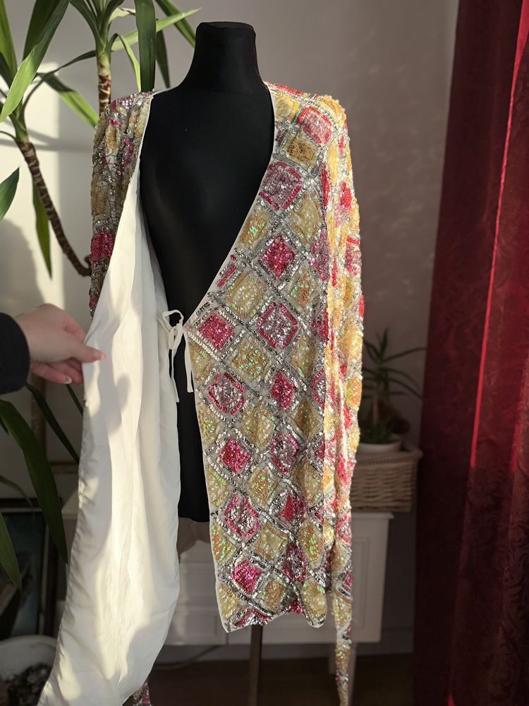 Asos cekinowa sukienka mini kopertowa 46 3 xl 44 xxl