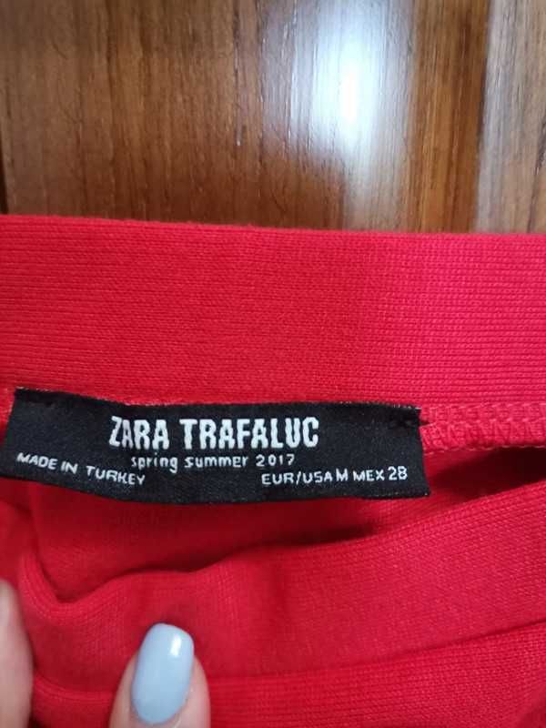 Top sem ombros Vermelho Zara