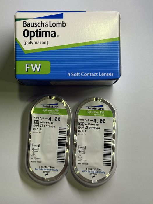 Контактні лінзи МКЛ Bausch&Lomb Optima FW - 4.00, Радіус 8.7