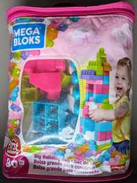 Mega Bloks klocki plastikowe First Builders 80 el. w różowej torbie