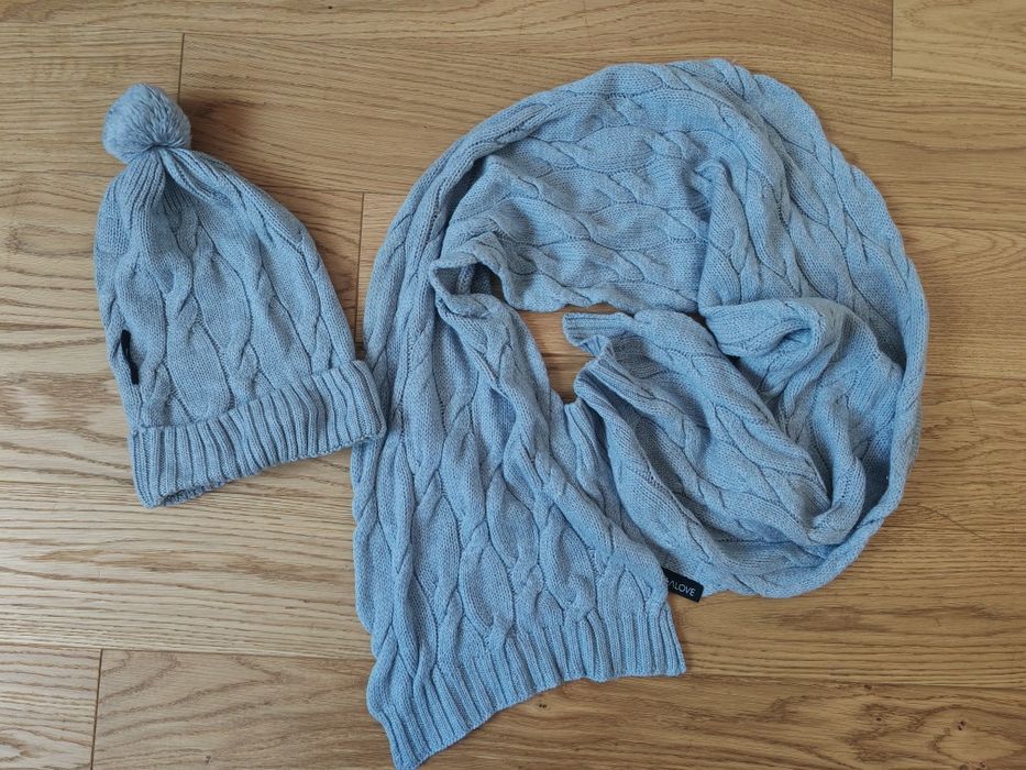 Komplet 100% wełna merino czapka szalik Lullalove