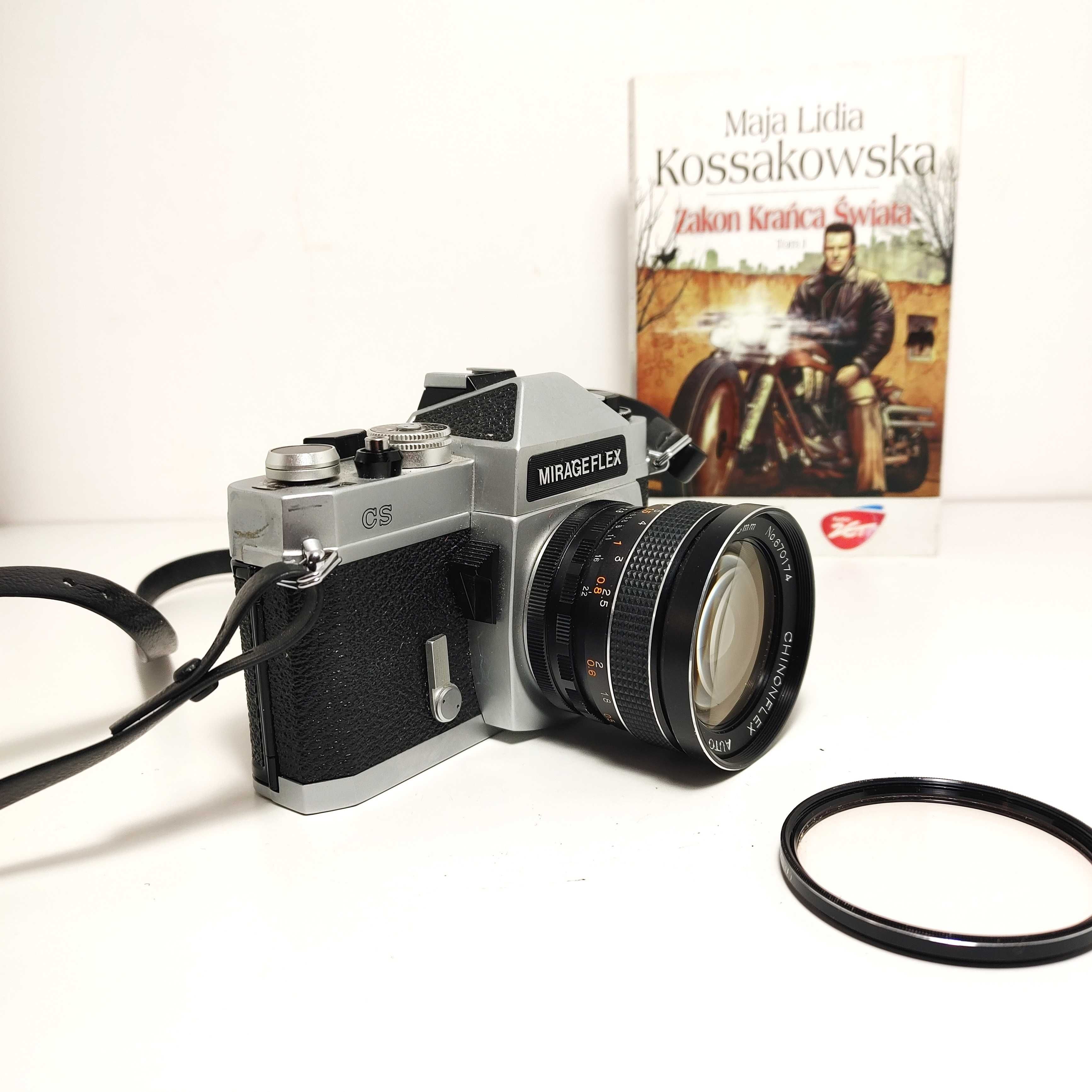 Piękna lustrzanka analogowa MIRAGEFLEX CS - Chinon CS z  1:2,8 28 mm