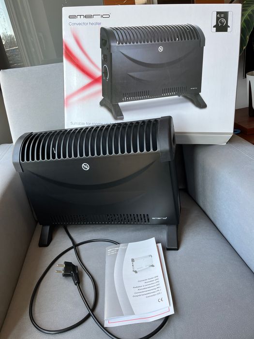 Grzejnik konwektorowy elektryczny 2000W termostat czarny Emerio