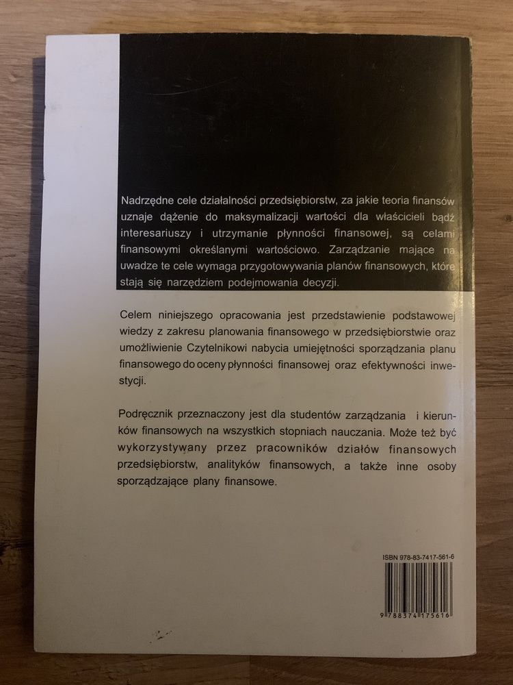 „Planowanie finansowe w przedsiębiorstwie” Gryko, Kluzek