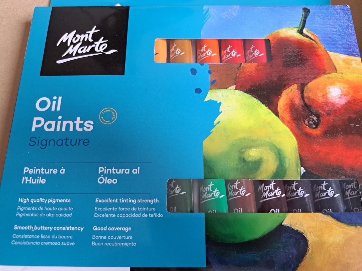 Farby olejne 24szt+ canvas Mont Marte + gratis