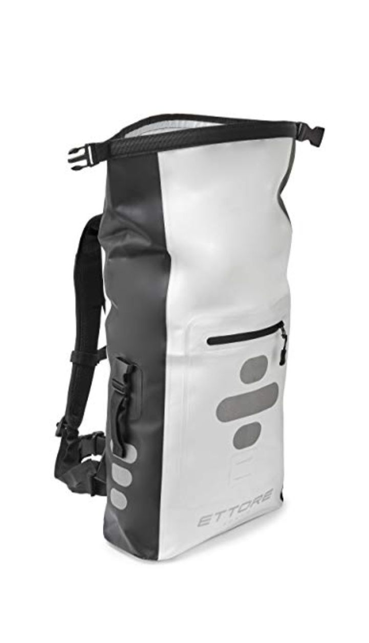 Plecak rowerowy Ettore Sonar 100% wodoodporny  czarno-biały 25L