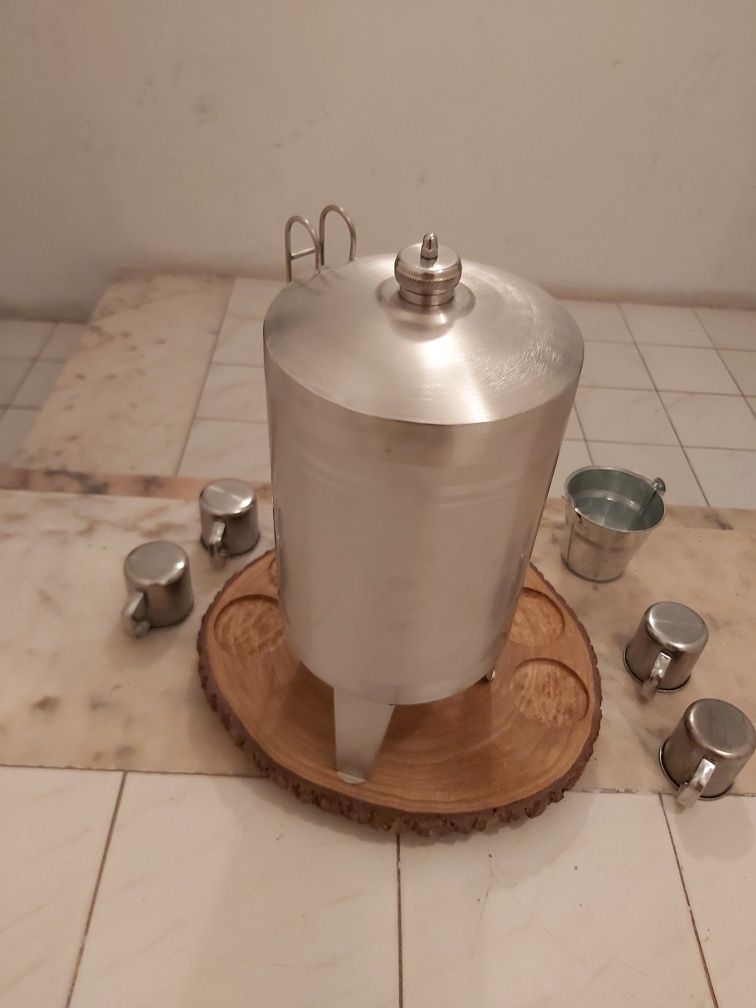 Coba de 5L em inox com base de sobreiro