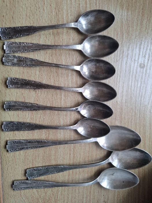 Zestaw srebrnych łyżeczek z PRL.Hefra 60,posrebrzane sztućce