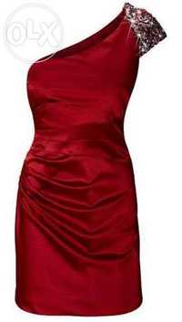 BODY FLIRT elegancka sukienka r. 38 granat i czerwony rozmiar 40