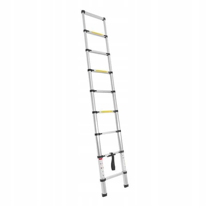 Drabina aluminiowa teleskopowa 9 stopni rozkładana antypoślizgowa 2,6m