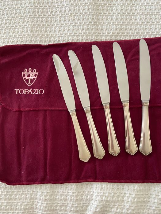 Faqueiro de prata Topázio Séc XVII escovado