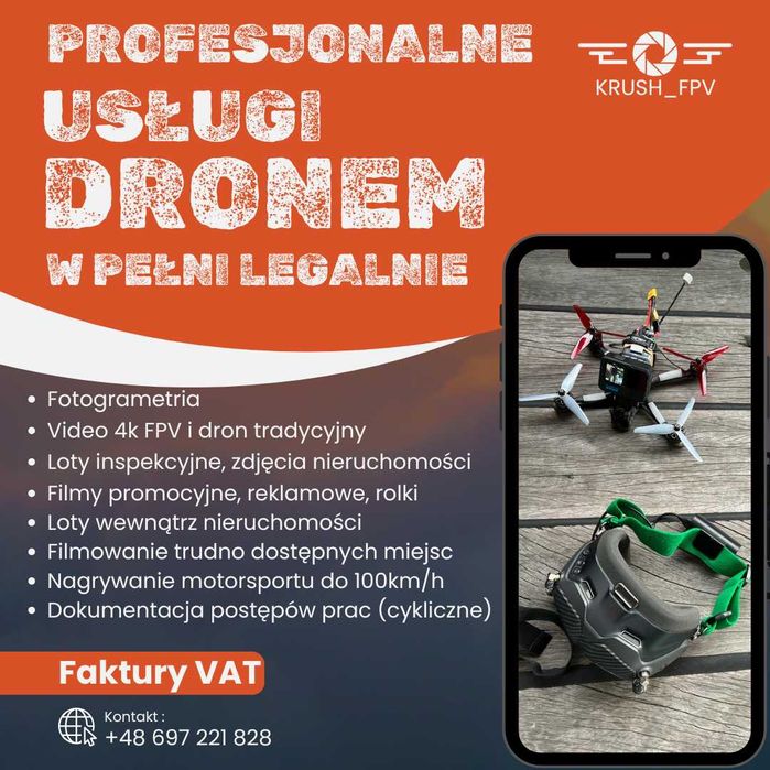 Filmowanie dronami FPV i tradycyjnymi