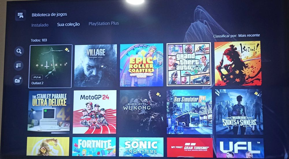 PS5 com 108 jogos