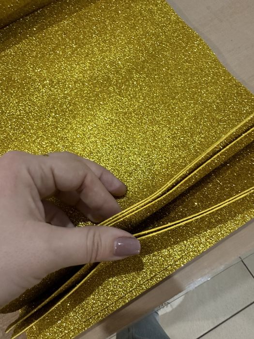 10 листів Глітерний фоаміран, 1 мм, 50х25 см. Двосторонній