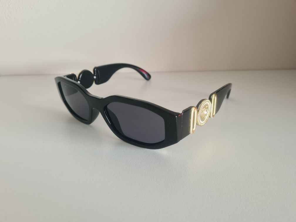 HIT Nowe Damskie Okulary Przeciwsłoneczne UV400 Czarno Złote Versace