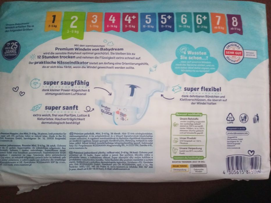 Pieluszki jednorazowe Babydream 2 (3-6 kg)