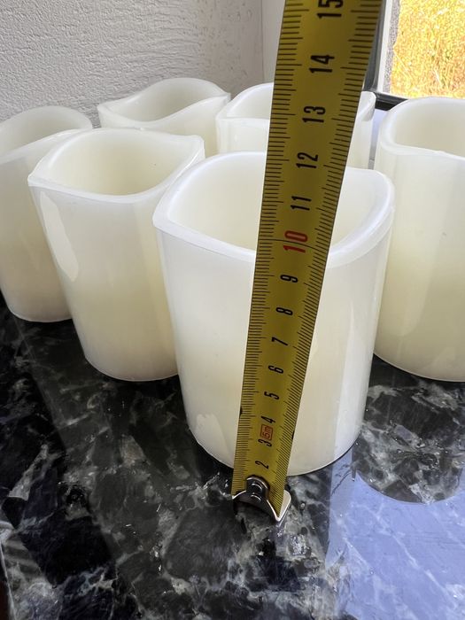 Набір безполумяних свічок з воску на батарейках, 6 шт