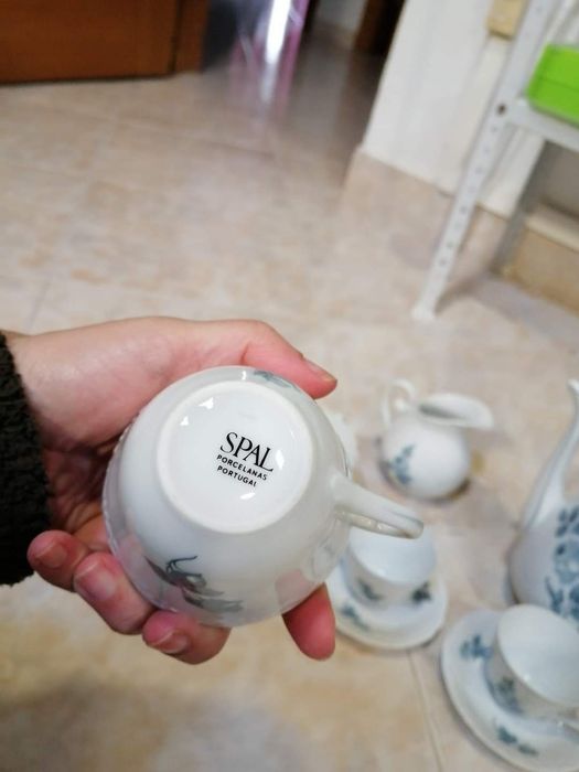 conjunto spal chá em porcelana