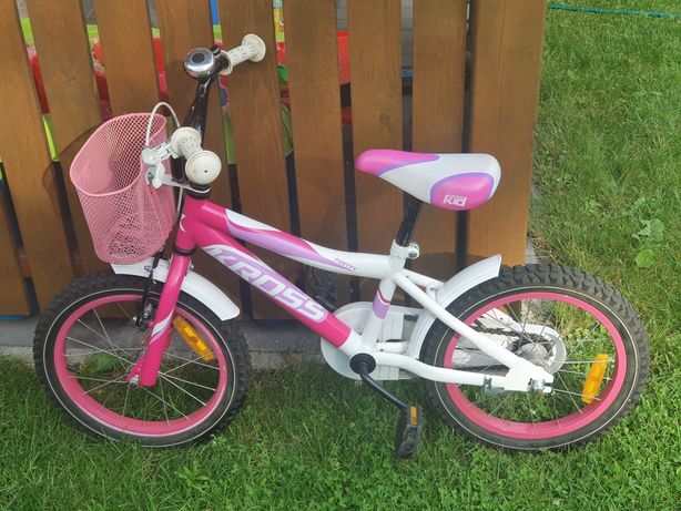 Kross rower dziecięcy dla dziewczynki 16 cali różowo-biały