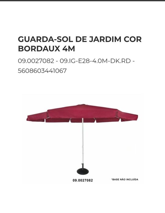 Guarda-Sois de Jardim várias Cores e medidas e Bases.