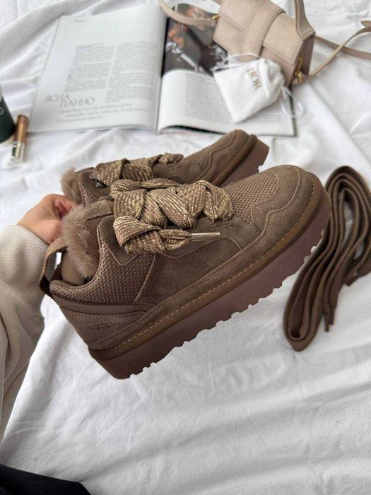 Женские ботинки UGG Lo Lowmel Sneaker Chocolate 36-41 Натур Овчина!