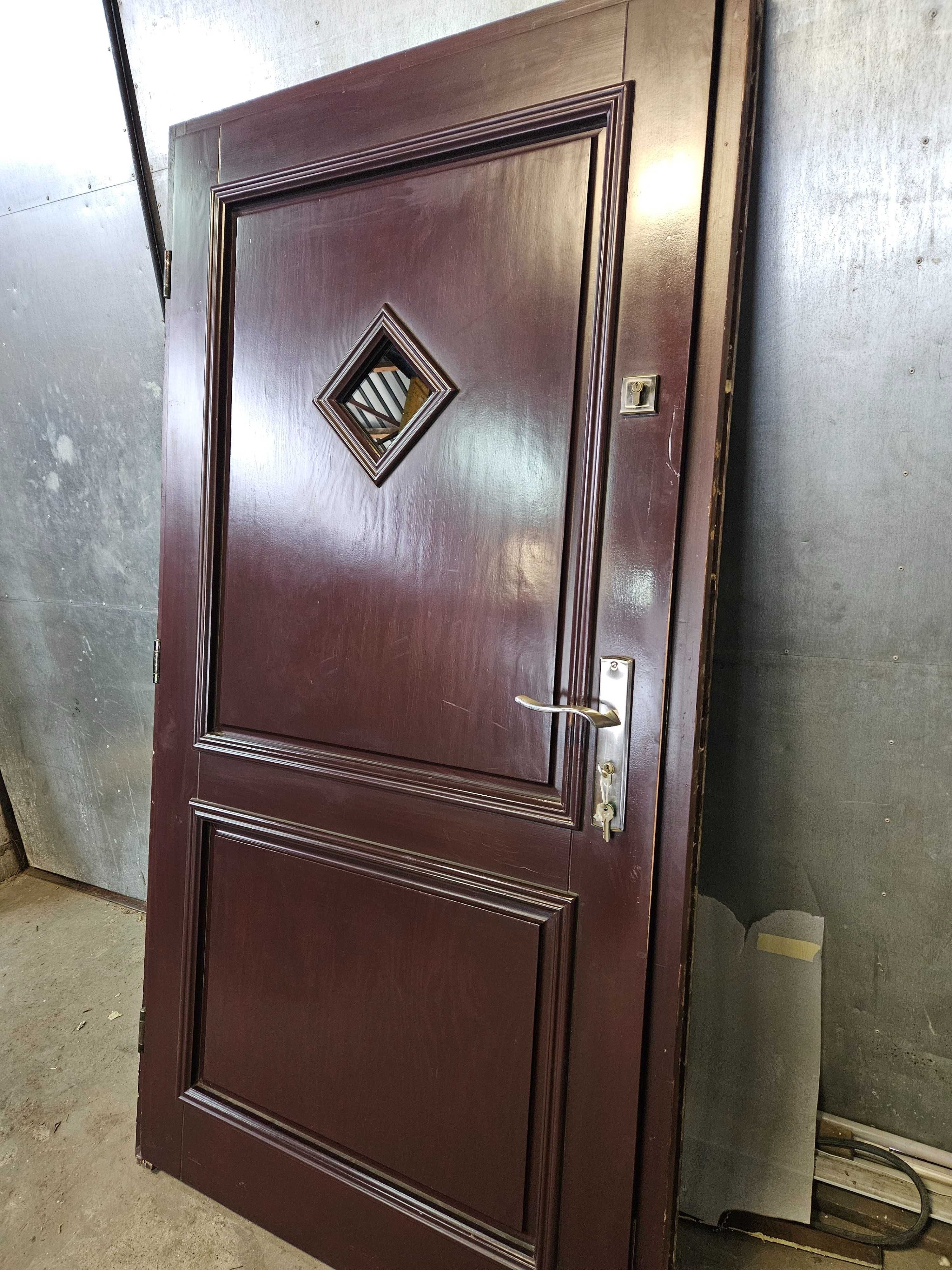 DRZWI Zewnętrzne Drewniane Sosnowe Wejściowe 111x211cm