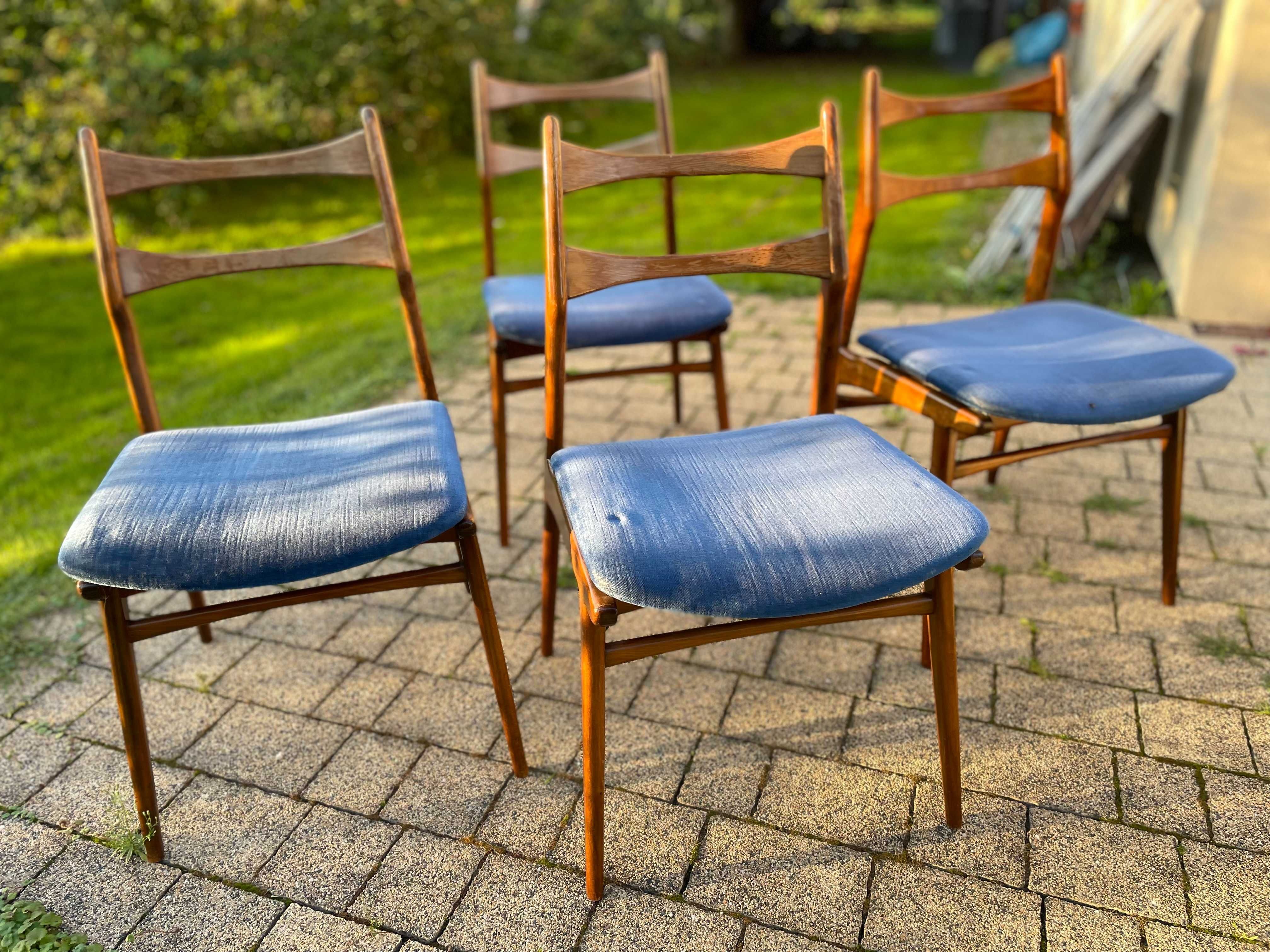 Tapicerowane krzesło drewniane vintage 50 / 60 Habeo Modell antyk