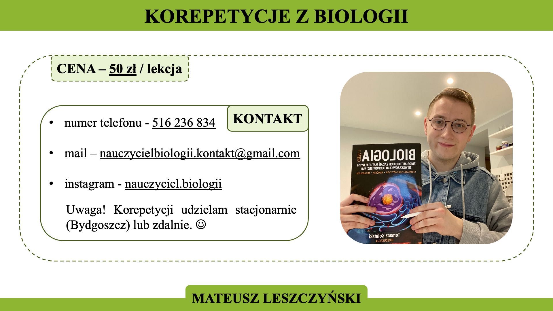 Korepetycje z czynnym nauczycielem biologii!