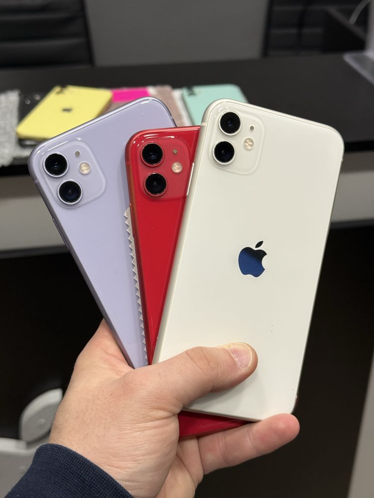 iphone 11 64/128gb white, red, purple, black, yellow, green 100% акумо