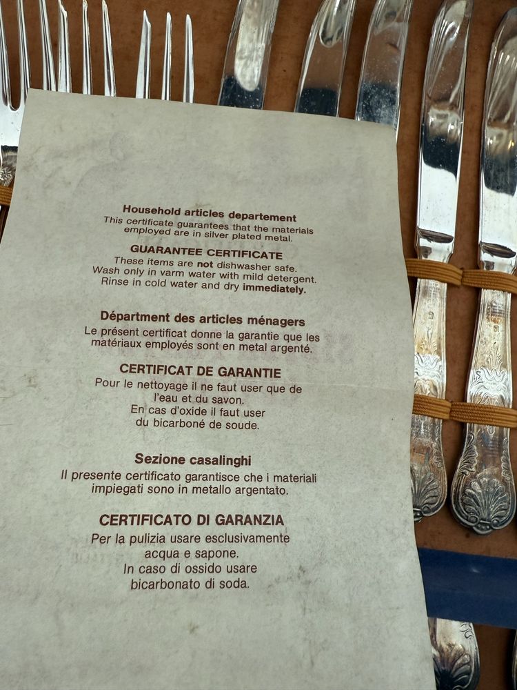 Faqueiro banhado a prata