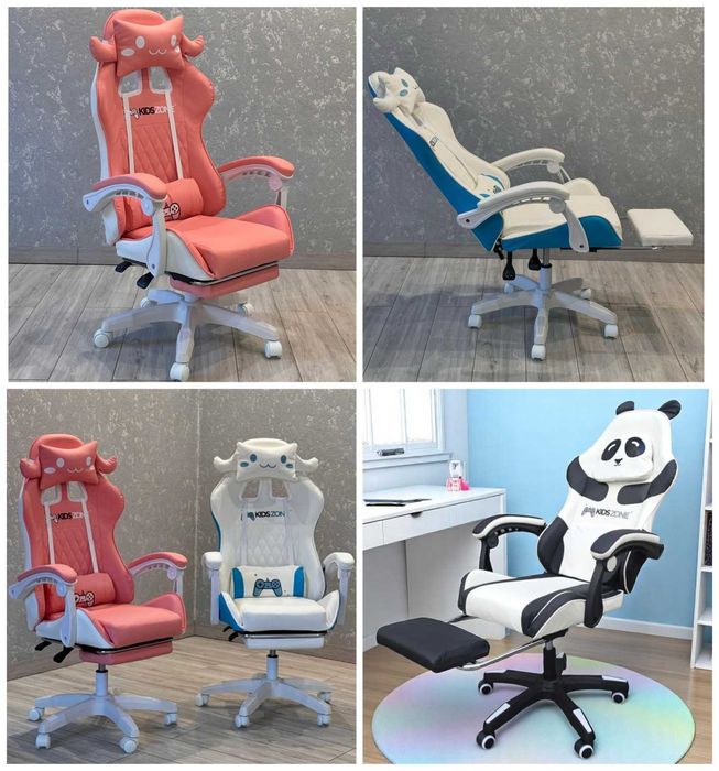 Компютерне крісло спортивне +ПІДНІЖКА Дитяче крісло Ігрове Кресло Стул