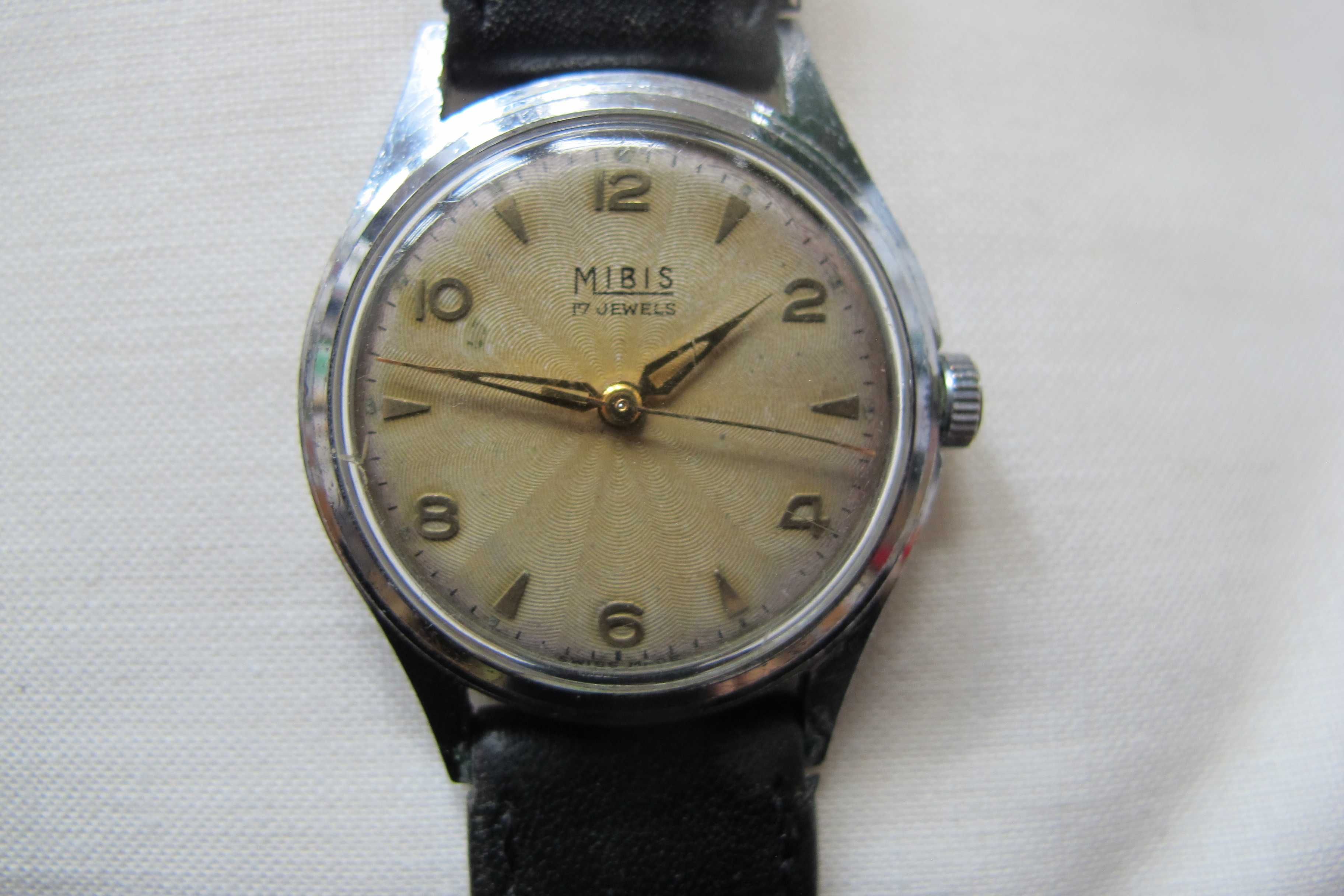 Mibis stary zegarek gliszowana tarcza