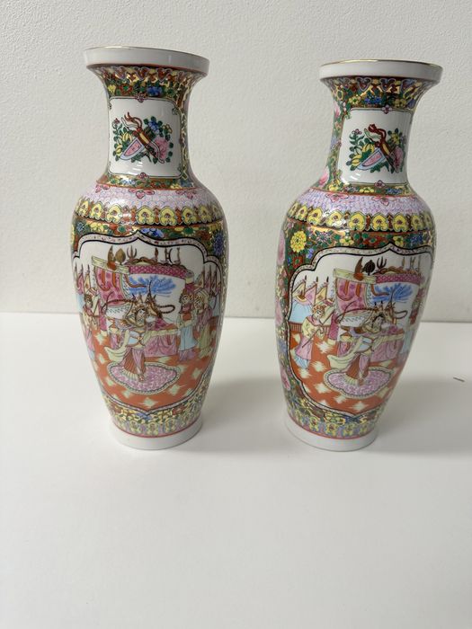 Chinskie wazony porcelanowe recznie malowane