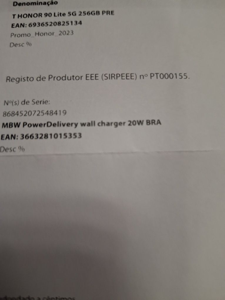 Telemóvel HONOR 90 Lite 5G 256GB PRE