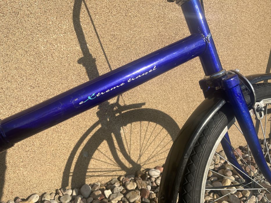 Granatowy Rower Składany Składak PRL Sprawny