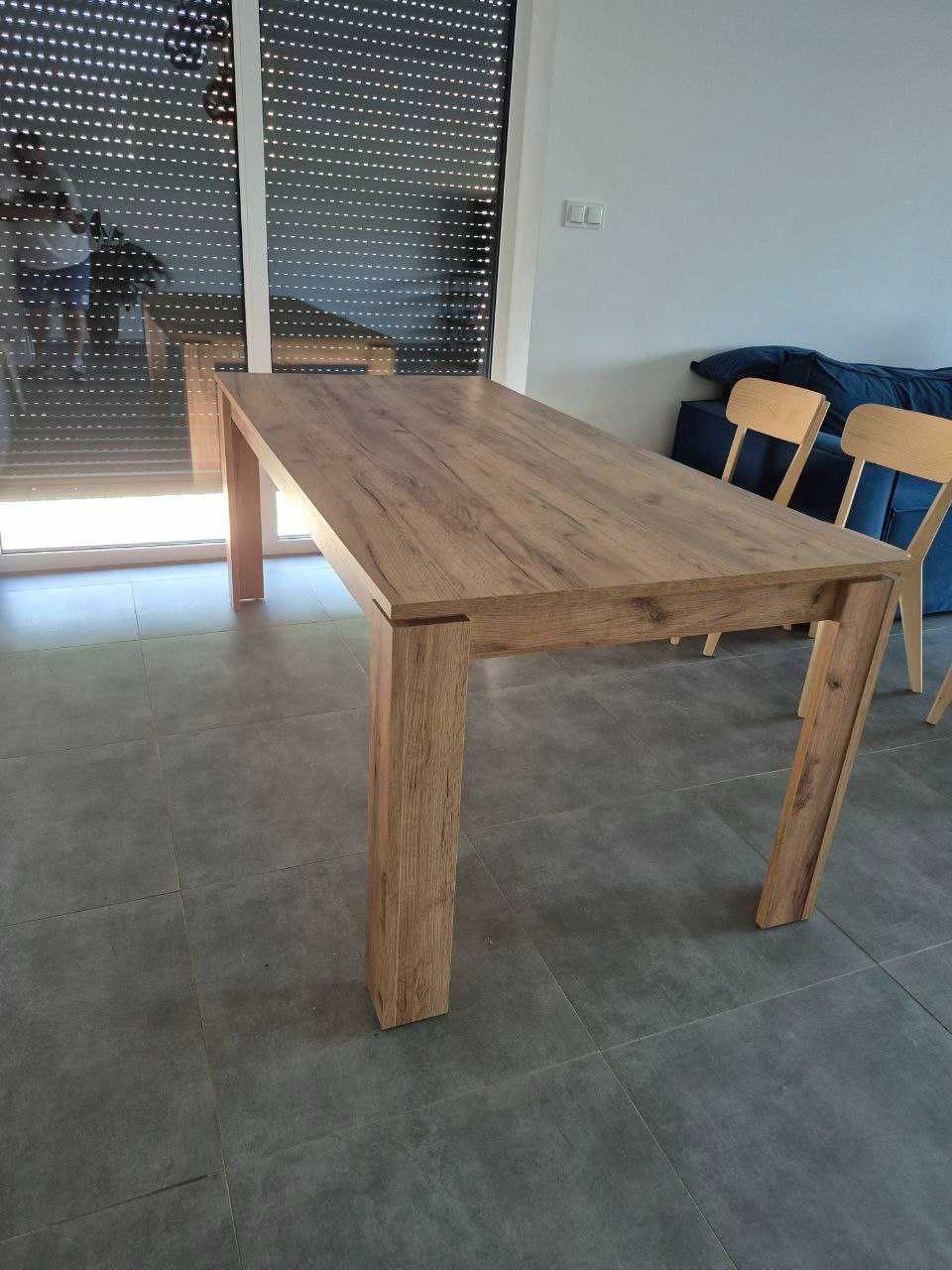 Stół LINTRUP 90×190/280 dąb – rozkładany, solidny design, jak nowy!
