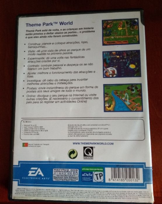 Vendo jogo "Theme Park World" para a PC em excelente estado. Inclui ca