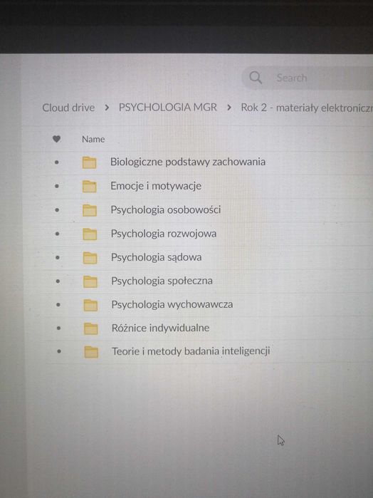 Materiały i notatki z Psychologii Rok 1,2,3,4,5.