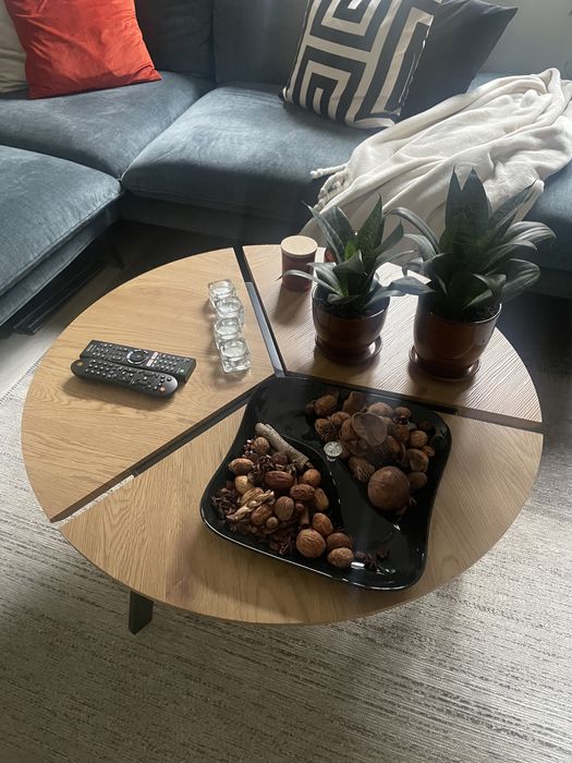 Stolik dębowa płyta jak nowy 80cm