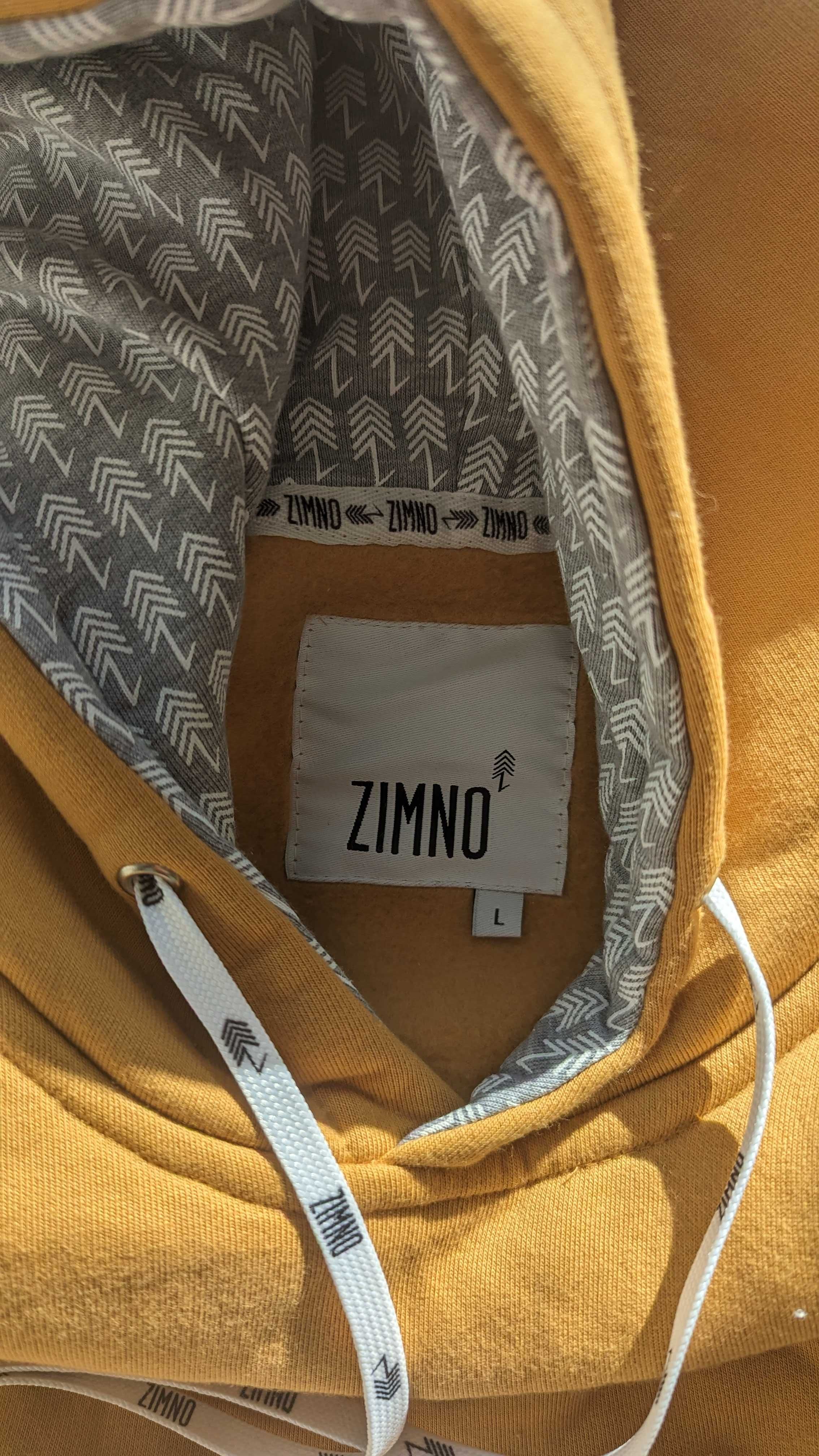 Bluza hoodie musztardowa "ZIMNO" L