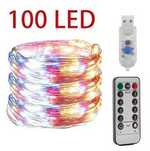 Светодиодная USB-гирлянда с пультом ДУ (RGB, 10 м, 100 LED)
