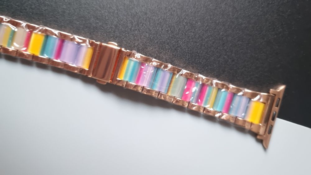 Stylowy pasek metalowo-żywiczny Fizdvsts do Apple Watch 42/44/45/49 mm