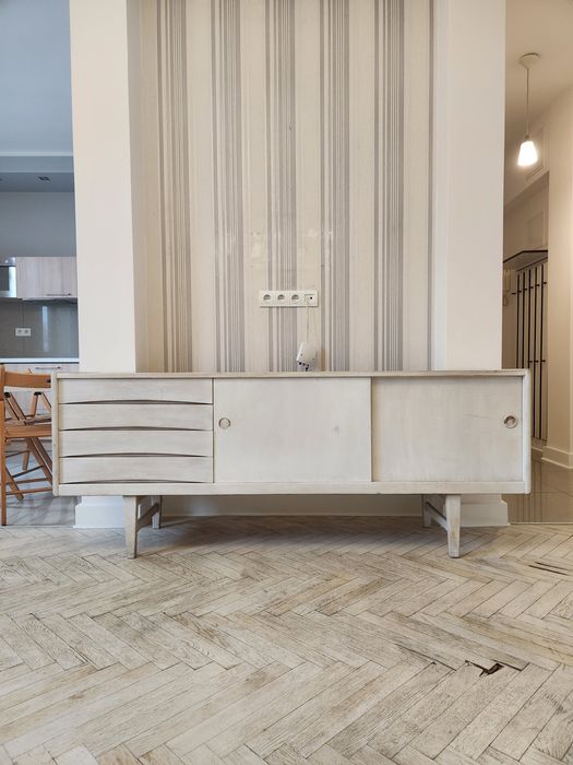 Szafka regał RTV retro PRL drewno