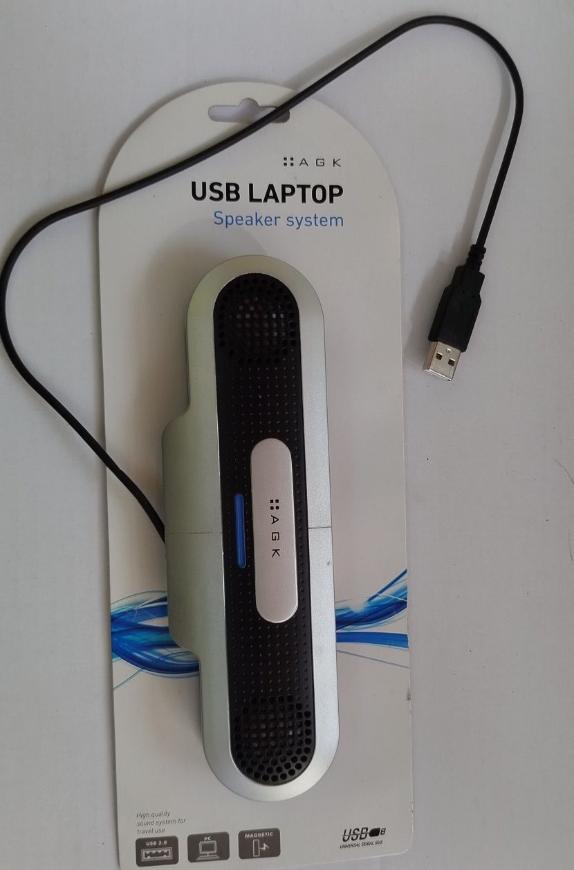 Głośniki AGK do PC/LAPTOP inne na USB  klips Plug&Play