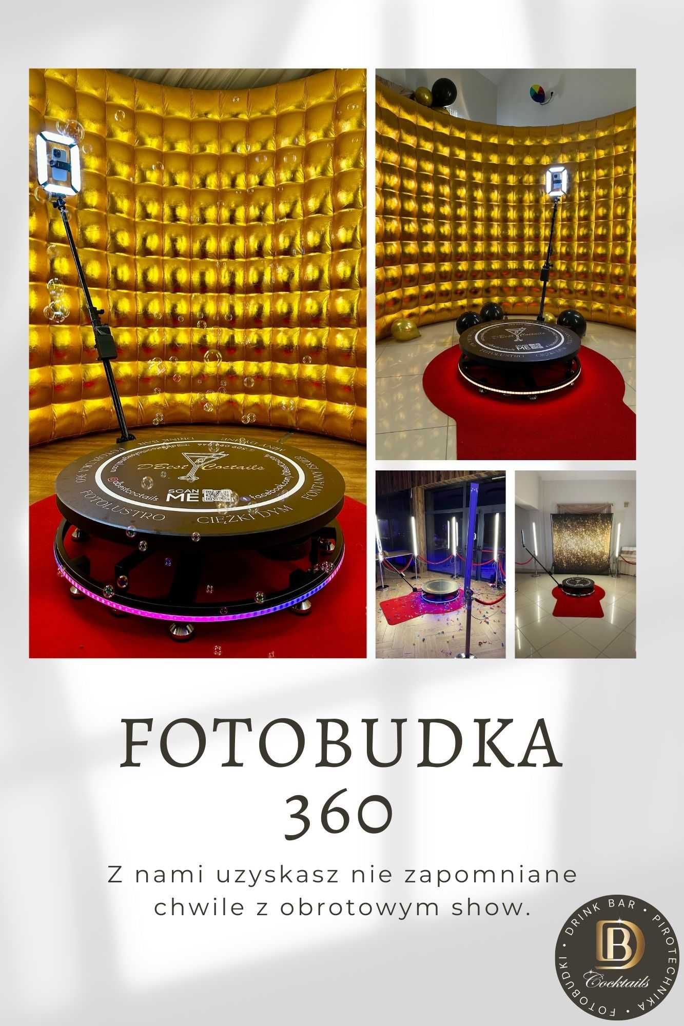 Barman Mobilny Drink Bar Fotolustro Fotobudka360 Ciężki dym Iskry Miny