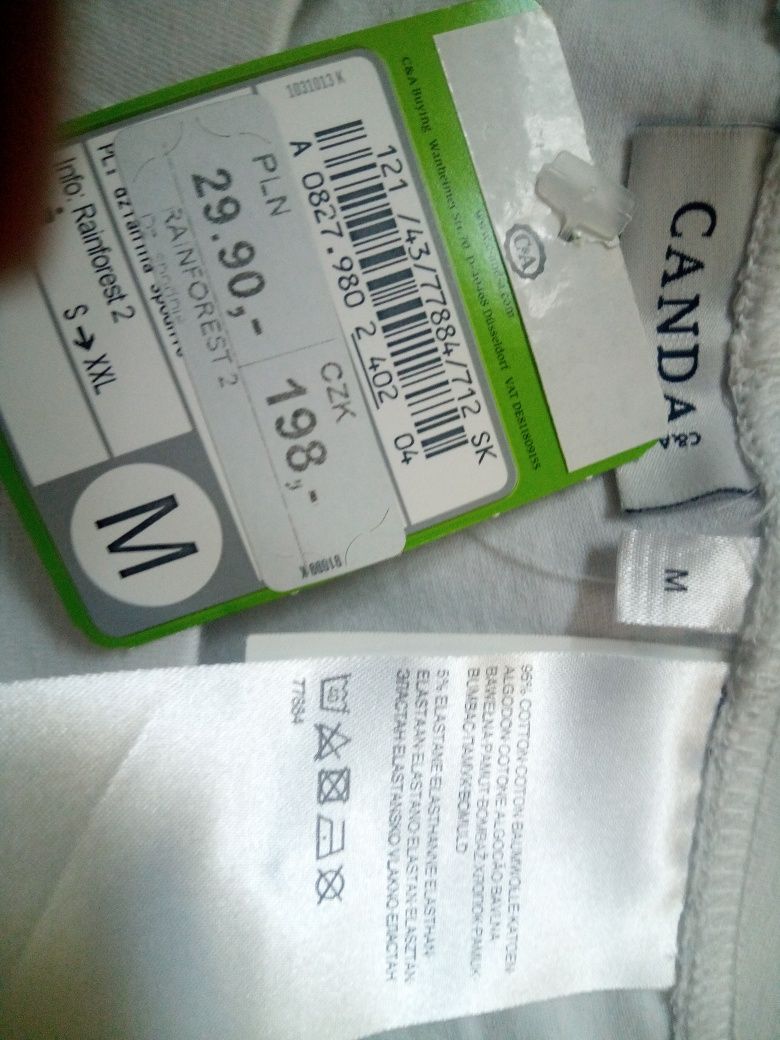 3 x białe legginsy z bawełny z elastanem M L XL