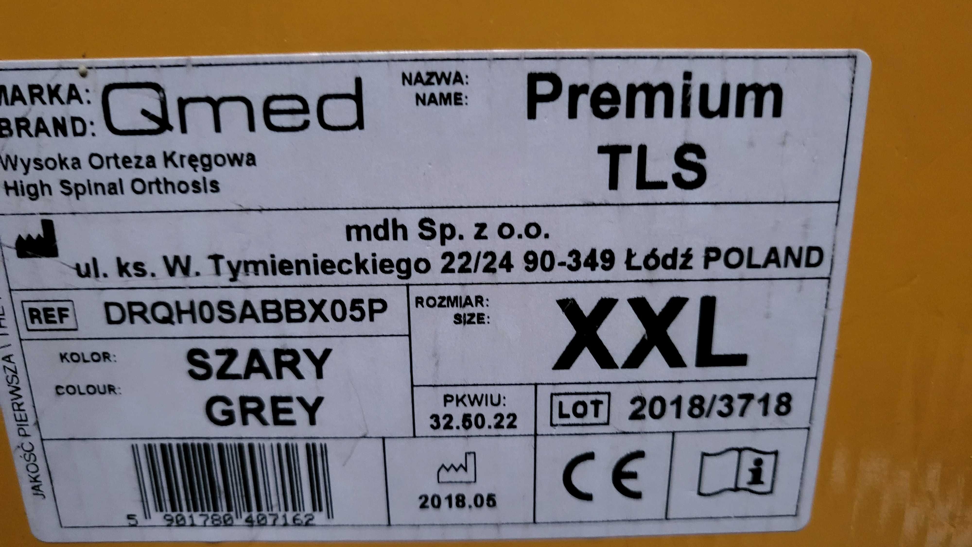 Wysoka orteza kręgowa premium gorset rozmiar XXL