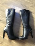 Buty Canhpol Bis skórzane kozaki obcas koturn
