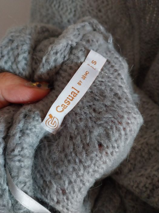 Túnica malha quente | cinzento | Gémo | mohair alpaca | Tamanho S